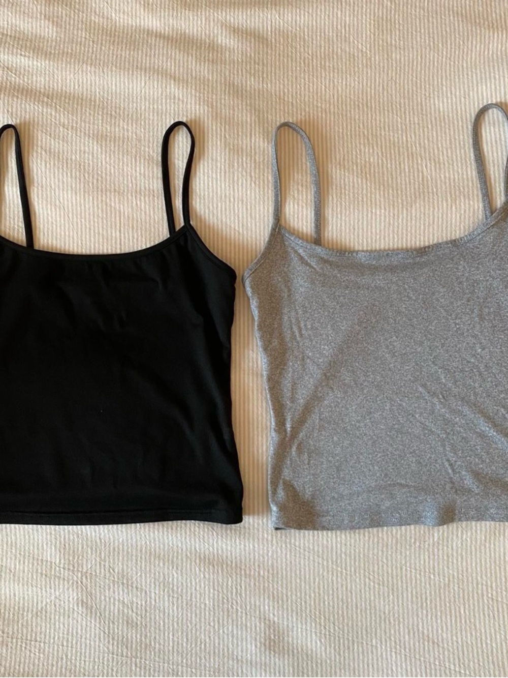 Women’s Scoop Neck Spaghetti Strap Tank Bundle - Black & Gray